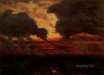  po Pintura - Les Corbeaux Soir D Orage campo realista Jules Breton